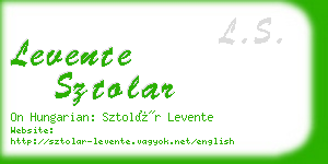 levente sztolar business card
